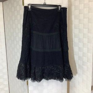 basil & maude corduroy lace embroidered skirt size 8